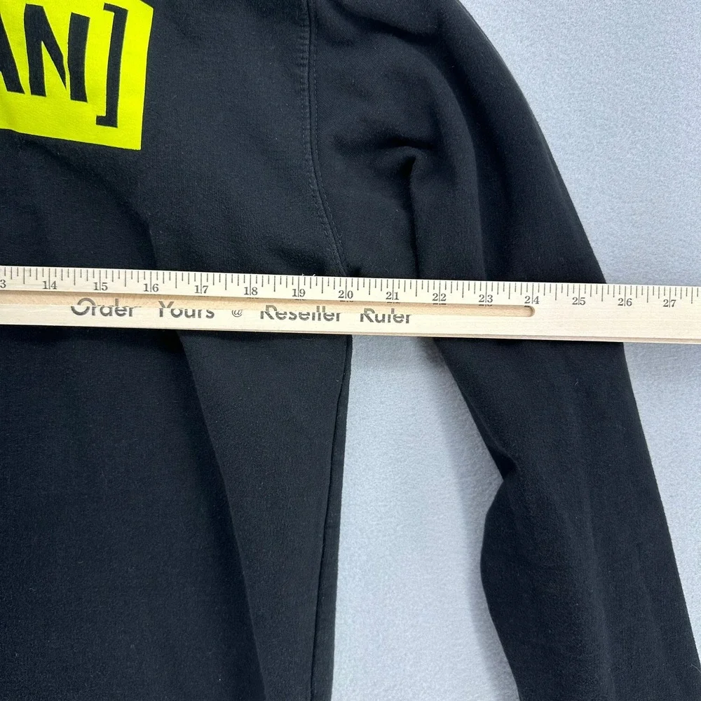 Hoonigan Censor Bar Neon Yellow Pullover Black Graphic Sweatshirt‎ Men's M